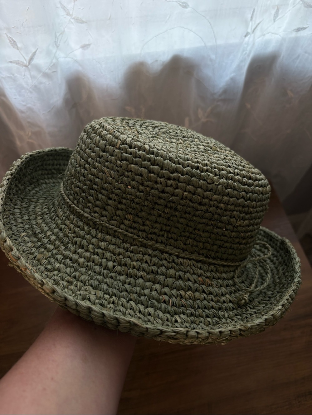 Scala Crocheted Raffia Hat with Drawstring - Picture 2 of 7